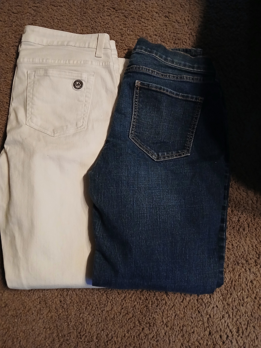 Old Navy Dark Blue And Micheal Kors White Jeans